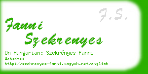 fanni szekrenyes business card
