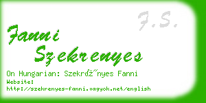 fanni szekrenyes business card